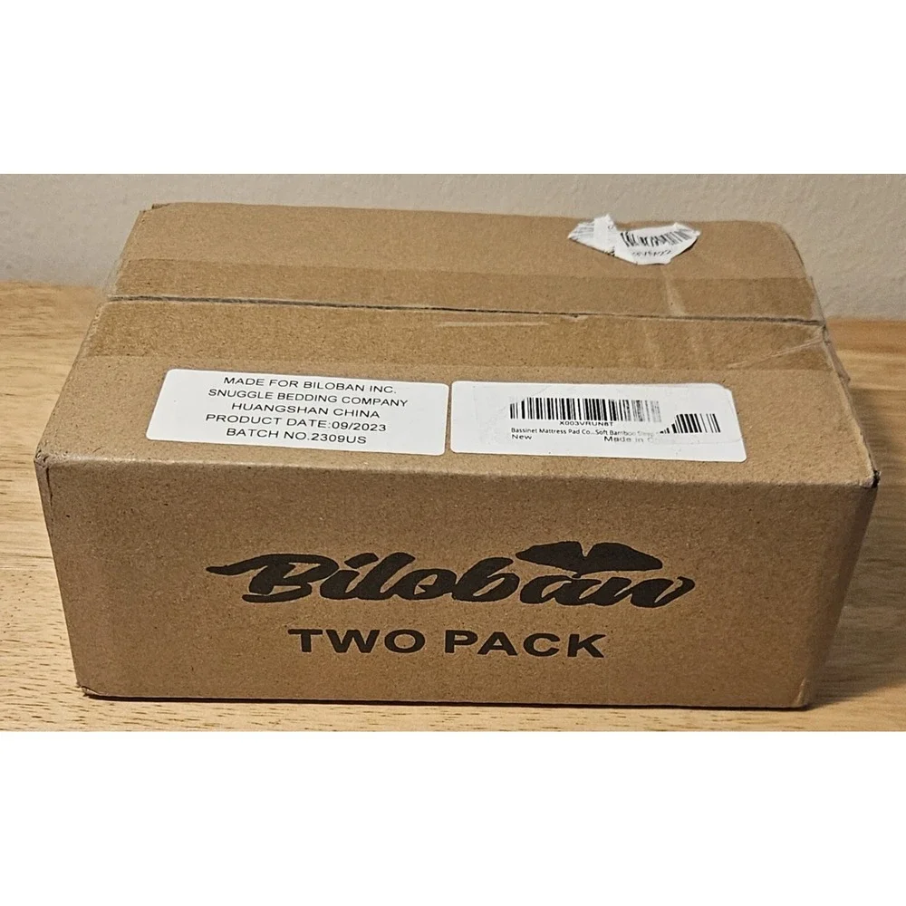 Biloban Waterproof Bamboo Bassinet Mattress Pads – Pack of 2 – New in Box